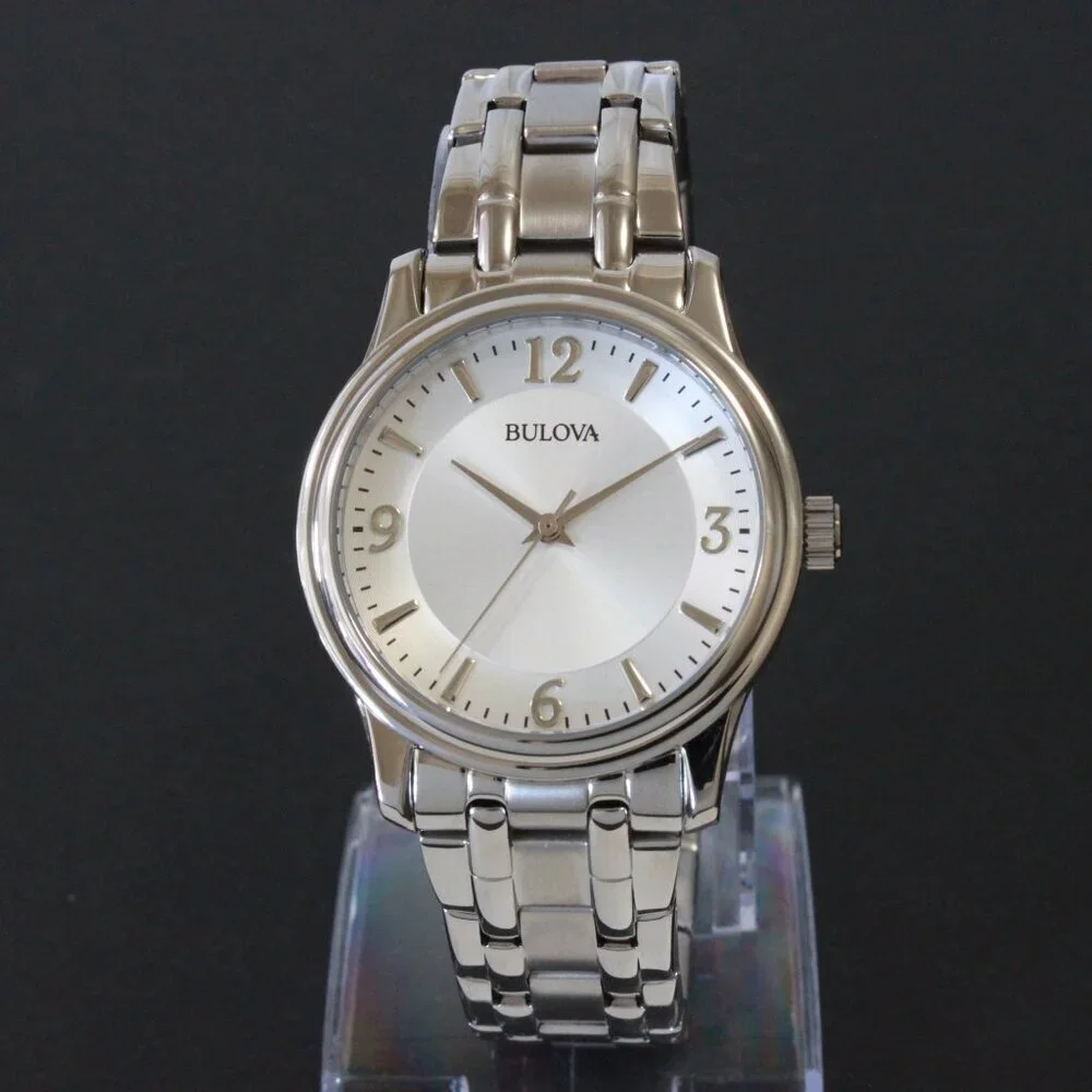 Bulova Men's Corporate Collection Quartz Watch Silver Tone Raised Indices 38mm - Picture 11 of 13